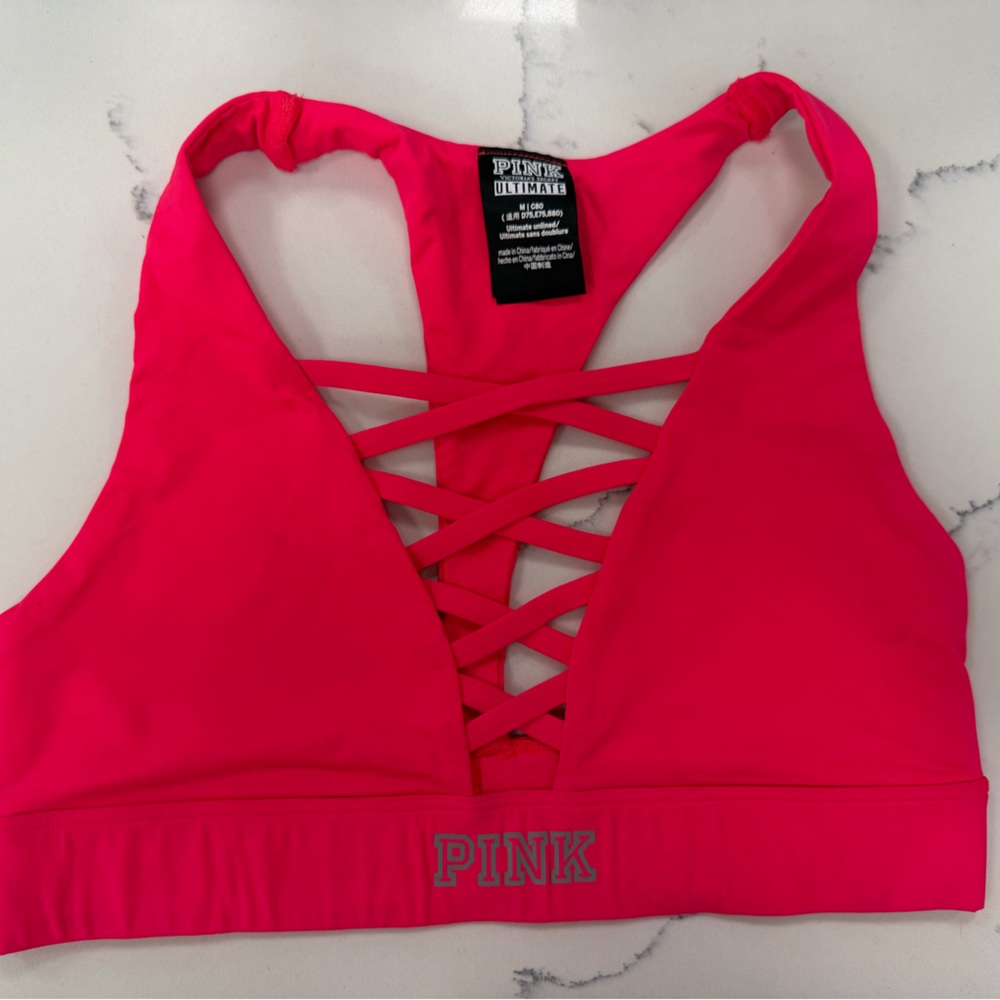 PINK Victoria's Secret Red Strappy Bra